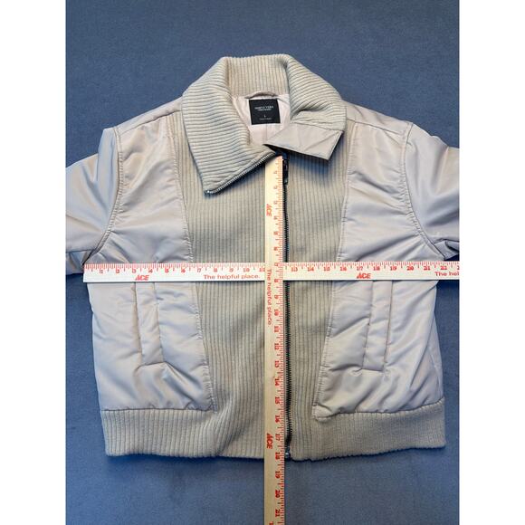 Simply Vera Wang Puffer Jacket w/ Sweater Accents Tan Womens LG - Picture 6 of 9